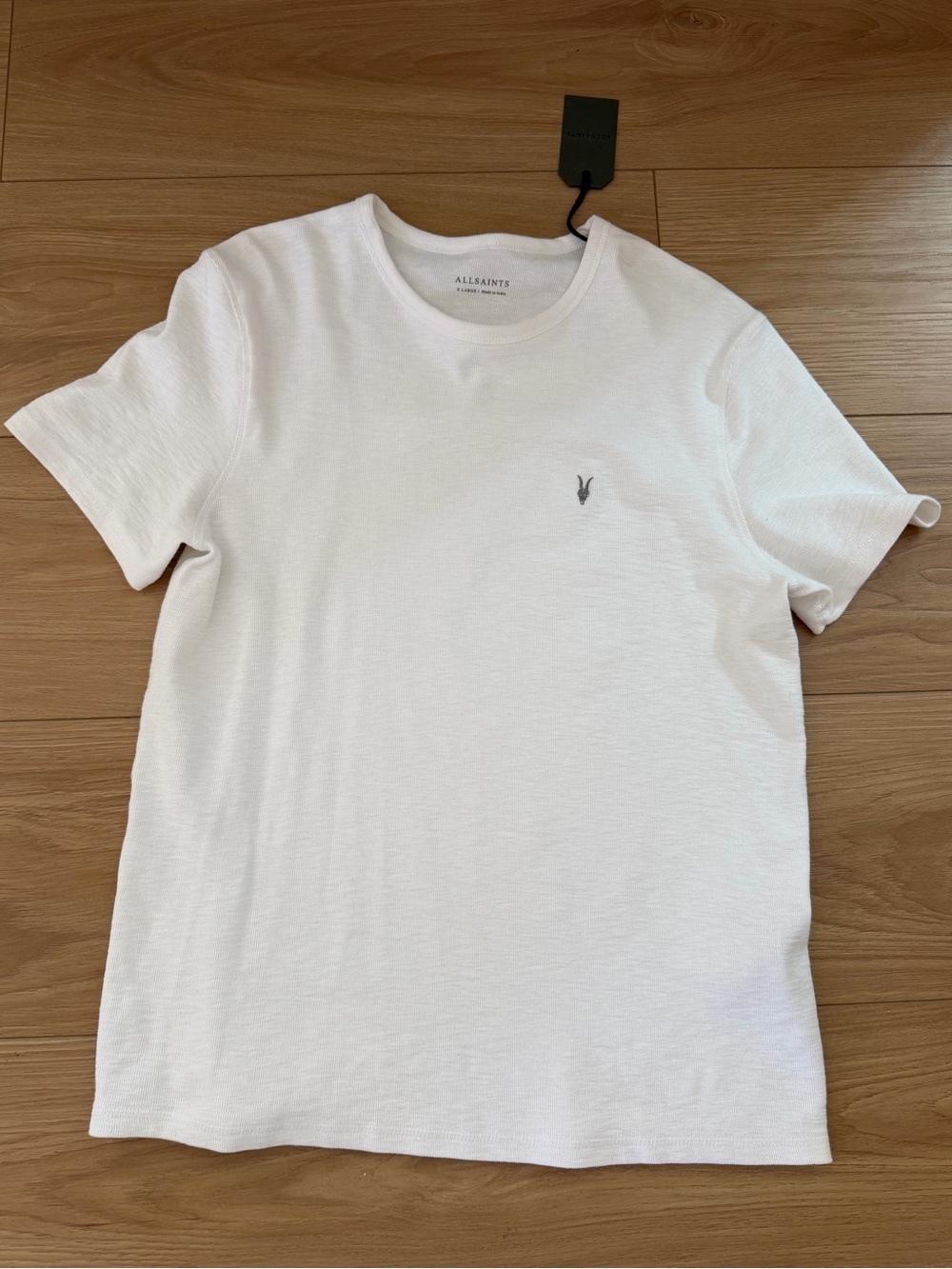 NWT All Saints Men’s White Crew Neck Logo T-Shirt